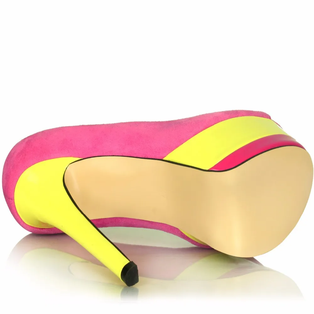 Женские туфли на очень высоком каблуке Minan розово-красные 16 см модные