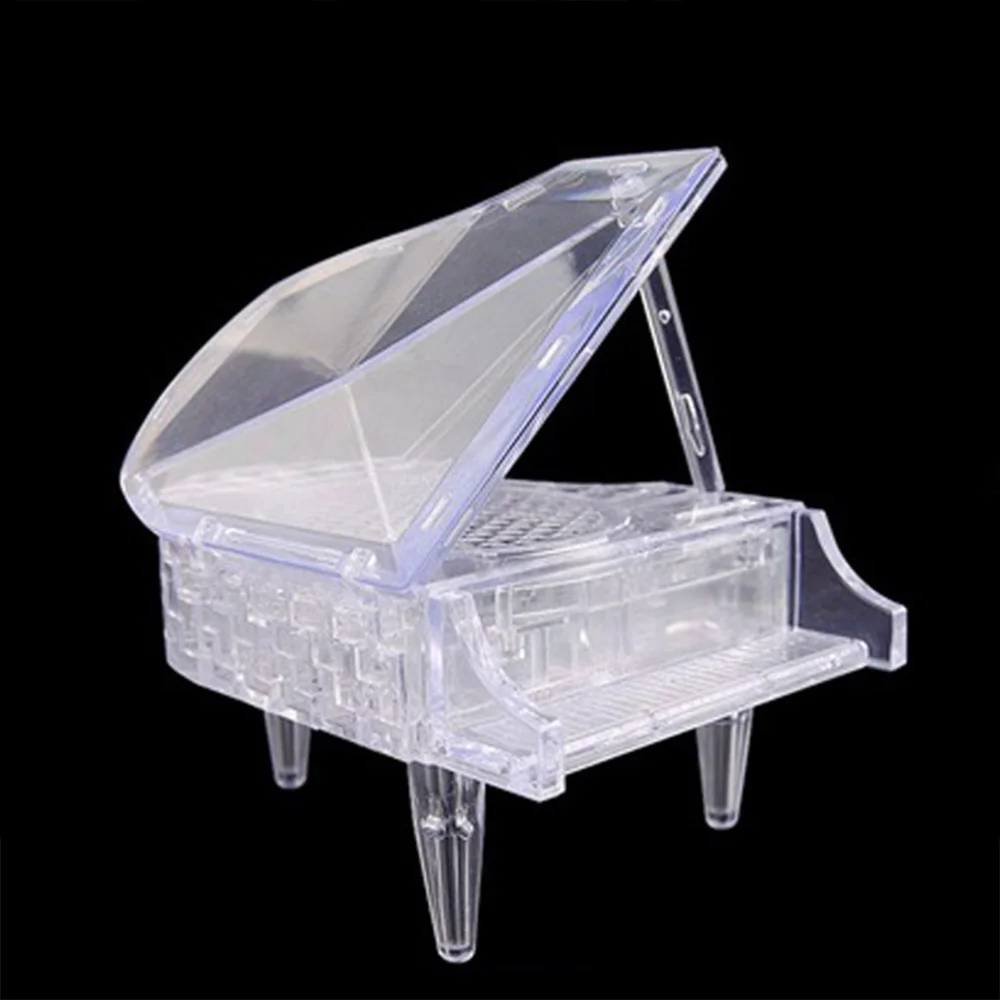 

3D Crystal Piano Puzzle DIY Puzzle Piano Educational Assembled (White)