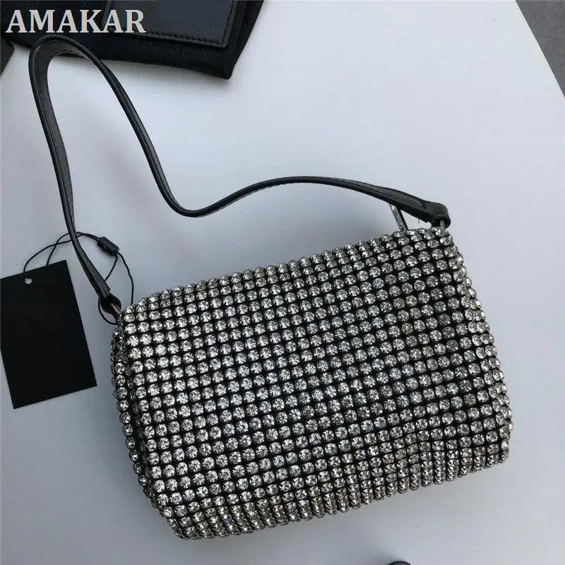 

Sense of the new 2021 senior diamond package diamond studded leather female portable bag chain