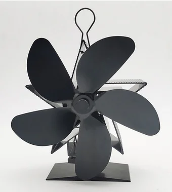

Экологически чистый 5-лопастной вентилятор, тихий энергоэффективный камин, черный вентилятор для распределения горячего воздуха