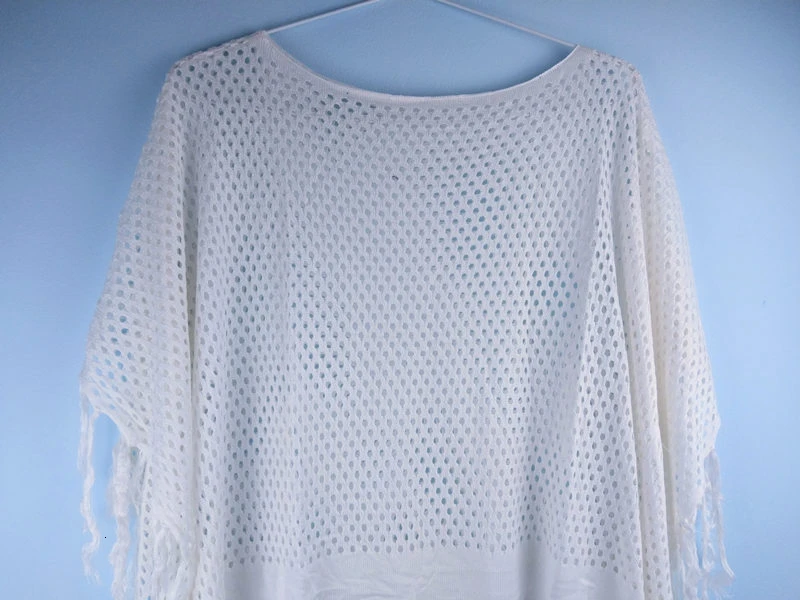 Бикини с вырезами и кисточками, накидка размера плюс, летнее женское пляжное платье, туника, вязаный крючком купальник, пляжная одежда