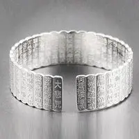 

Daily Special Offer Vintage Handicraft Fanyin Incantations of the Great Mercy Scripture Silver Bracelet Men's Domineering Person