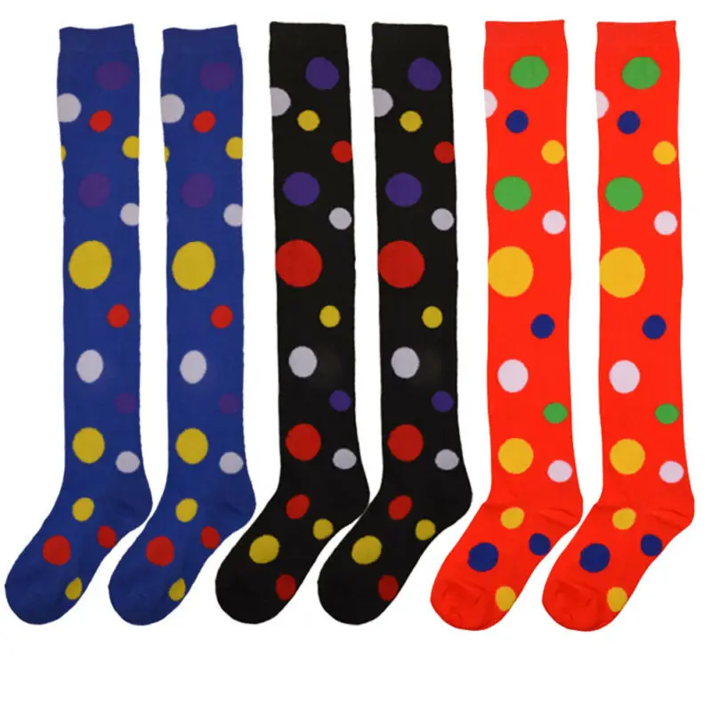 Хлопковые чулки для девочек и женщин удобные носки в горошек Студенческие теплые