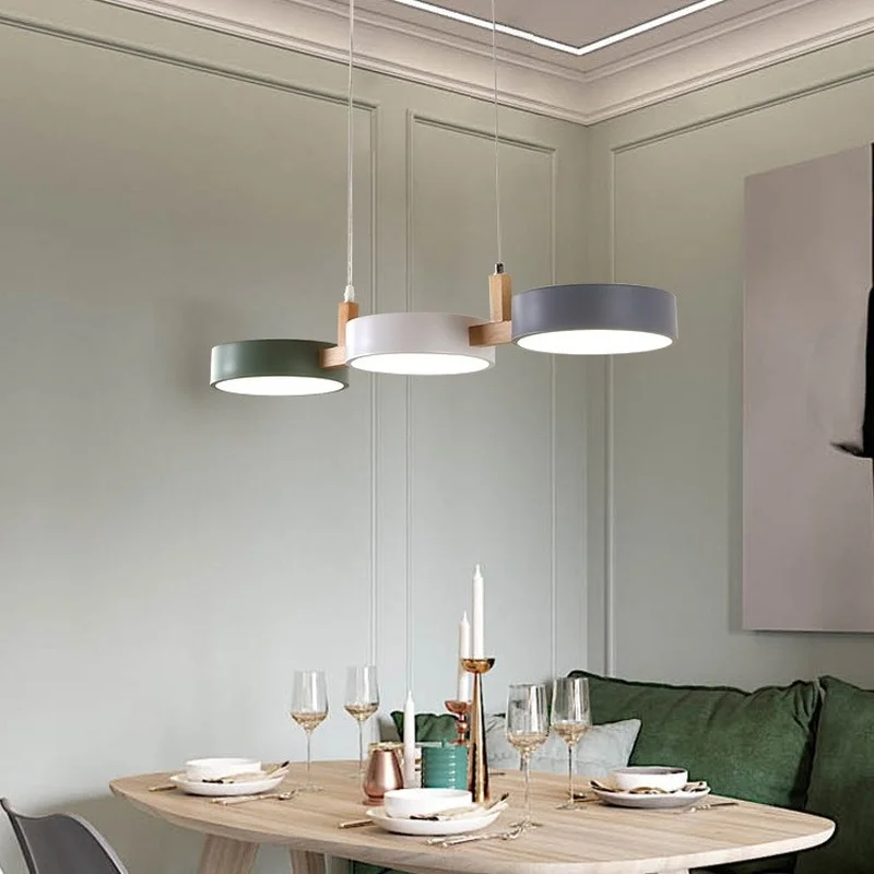 

Nordic Wood Kitchen Pendant Lights Fixture Modern Wooden Dining Room Hanging Lamp Luminaire Suspension Lighting Home Decoration