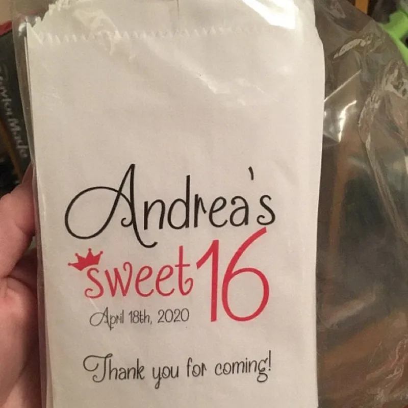 Индивидуальные пакеты для сладостей дня рождения-розовая и Золотая Корона