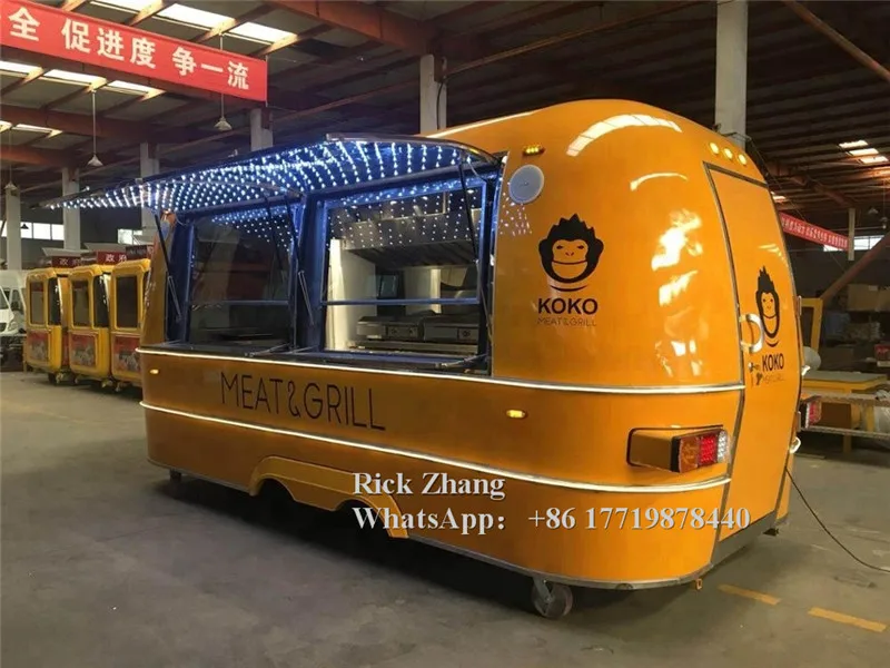 Очень популярные единый Airstream прицеп мобильный Еда тележка для продажи|Кухонные