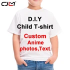 Футболка CJLM с 3D принтом для детей, индивидуальная Одежда для мальчиков и девочек на день рождения, аниме сделай сам, Прямая поставка