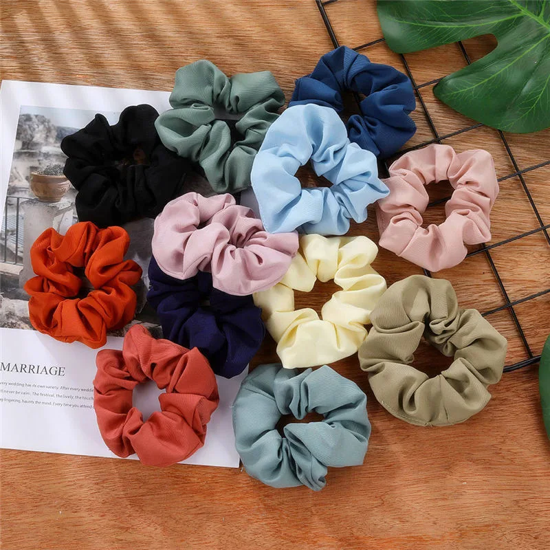 

Корейские однотонные шифоновые резинки для волос, эластичные резинки для волос, женский головной убор для девочек, держатель для конского х...
