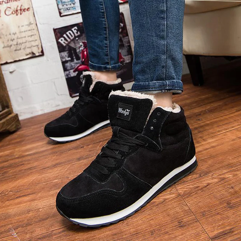 Мужские ботинки зимняя обувь коллекция 2019 года модные зимние с теплым мехом