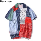 Гавайская рубашка Dark Icon для мужчин и женщин, винтажная блуза в стиле пэчворк, уличная блуза, бандана, лето 2020
