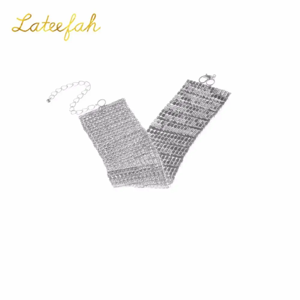 

Lateefah Hip Hop Iced Out Cuban Link Chain Anklet for Women Gold Silver Color Rhinestone Anklets Crystal Barefoot Chain