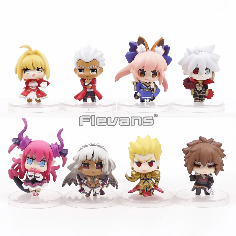 

Fate Extella Caster Nero Saber Gilgamesh Tamamo no Mae EMIYA PVC Figures Collection Model Toys Dolls 5cm 8pcs/set