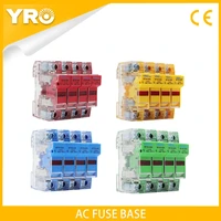 ac 1pc 4p colorful fuse base 690v 32a with led light matching fuse 10x38mm r015 only fuse base rt18 32x