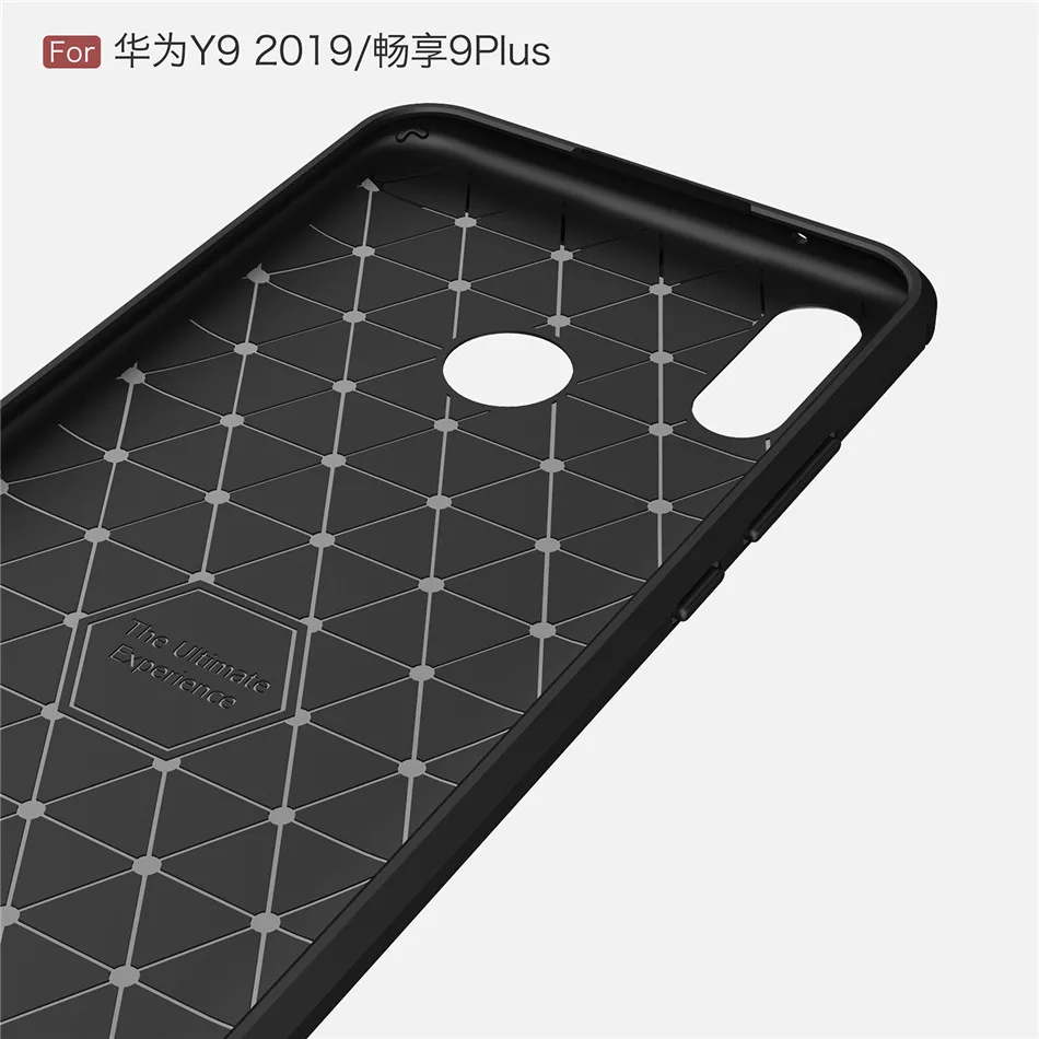 Силиконовый чехол для Huawei Y6 2019 Y5 Y7 2018 Y9 Prime из углеродного волокна ТПУ |