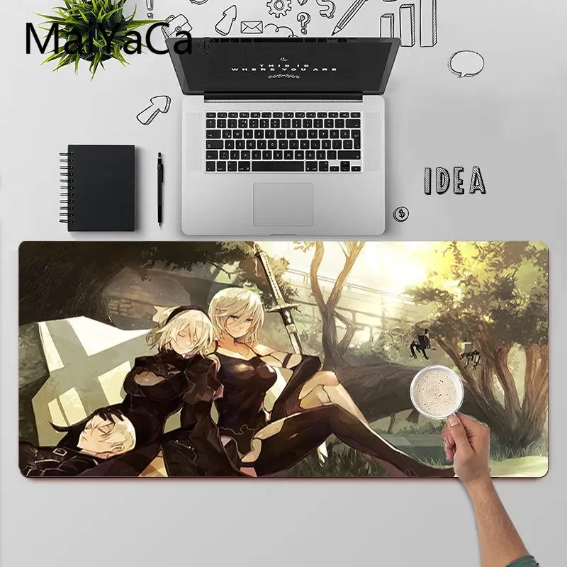 

MaiYaCa Top Quality NieR Automata Sexy Girls Comfort Mouse Mat Gaming Mousepad Locking Edge Large Natural Rubber Mouse Pad