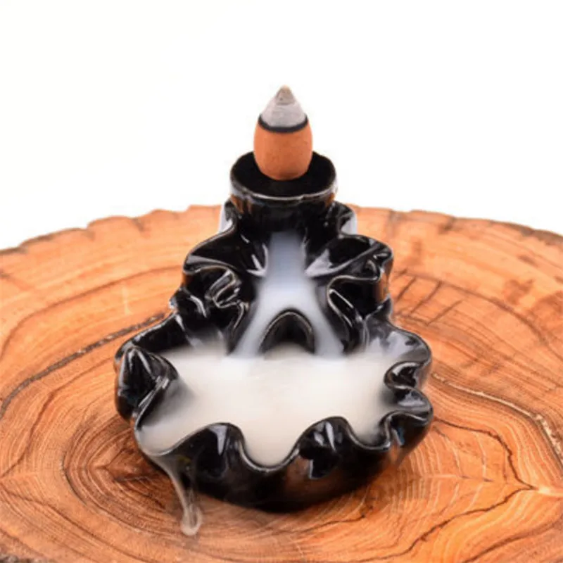 Керамический маленький Лотос горелка обратного потока фиолетовая глина дым