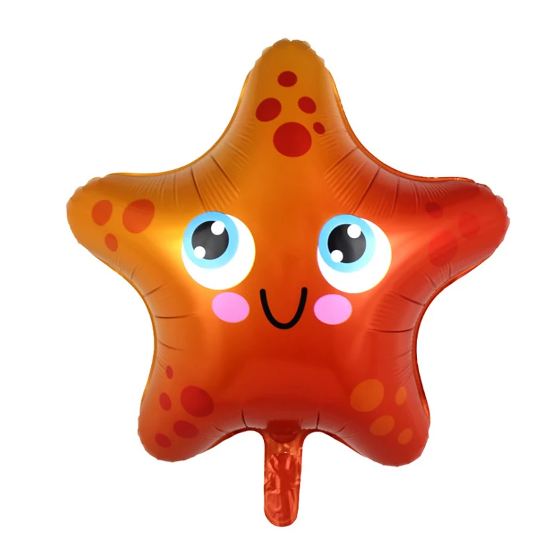 5pcs /lot Fish Foil Balloons Birthday Party Shark Octopus Clown crab Air Balaos Sea Starfish Animal Theme Decoration | Дом и сад