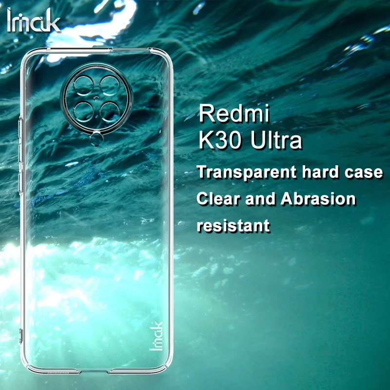 

Imak Transparent Wear-proof Crystal Back Cover for Redmi K30 Ultra Case Hard Plastic Full Coverage Bag