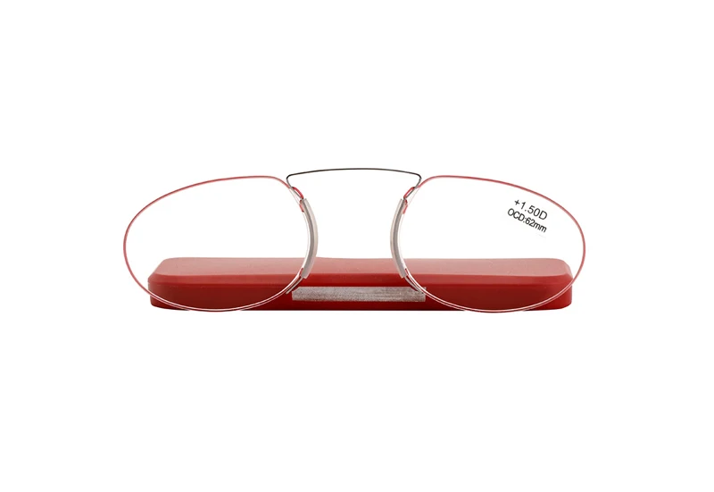 EVUNHUO складной зажим для носа очки для чтения SOS плоское пенсне мини Pince-nez пресбиопические очки с чехлом диоптрий 1,0 1,5 2,0 2,5