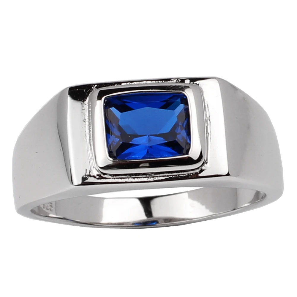 Мужское серебряное кольцо с фианитом 7x9 мм|jewelry resin|jewelry metaljewelry making supplies free shipping |