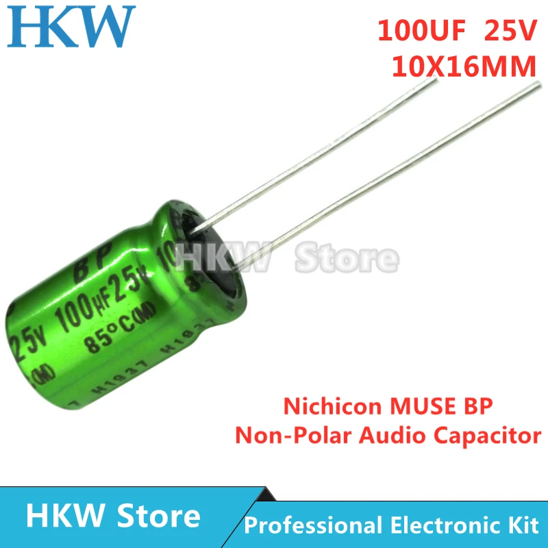 10 шт./лот 100 мкФ 25 в 10x16 мм Nichicon MUSE BP ES неполярный биполярный Hi-Fi аудио конденсатор
