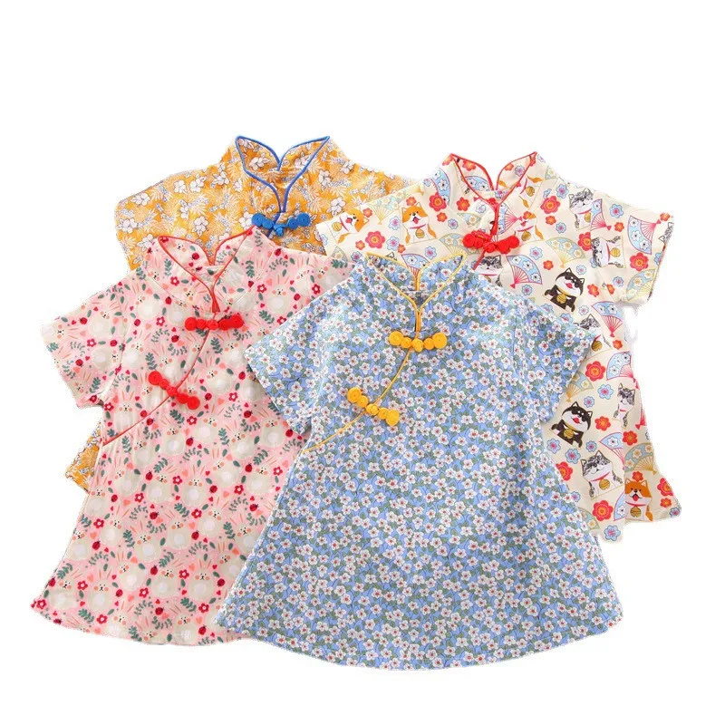 

New Summer Fashion Baby Girls Clothes Children Printed Short Sleeve Dress Toddler Casual Costume Infant Clothing Kids Sportswear