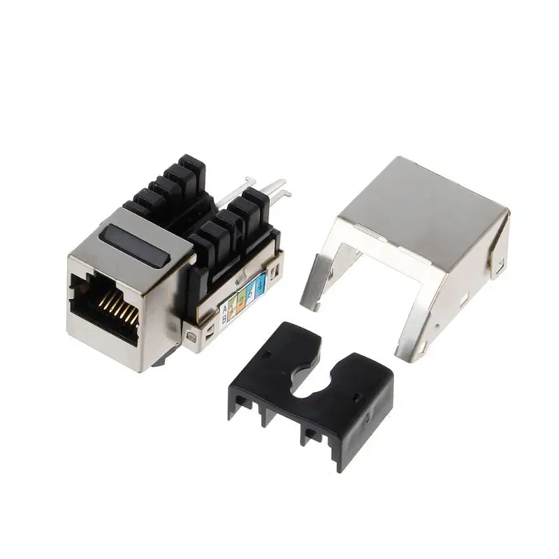 

1Pc RJ45 Keystone Cat6 Shielded FTP Copper Alloy UTP Network Module Keystone Jack Network Connector Adapter Information Socket