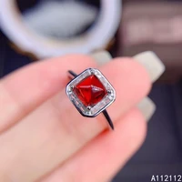 fine jewelry 925 sterling silver inlaid with natural gemstone luxury trendy sugar tower ladys ol style garnet ring support dete