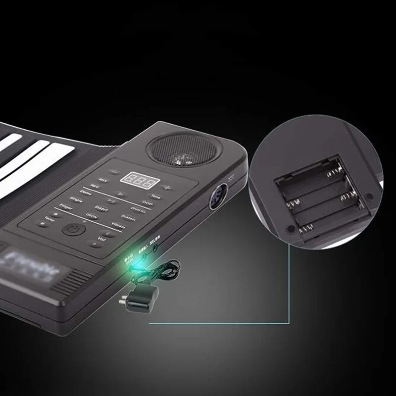Ручной рулон пианино 61 Bluetooth переносная портативная профессиональная клавиатура