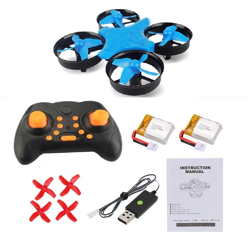 

DIY Mini 2.4G RC Drone 4CH 6-Axis Gyro RC Quadcopter PK Eachine 010 JJRC H36 Mode W/ Extra Batteries Aircraft