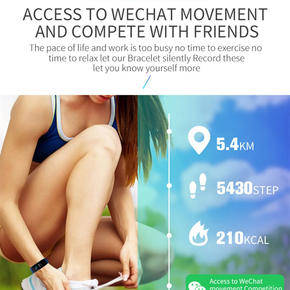 10 шт./лот M5 водонепроницаемый браслет Смарт-браслет Bluetooth смарт-часы кровяное