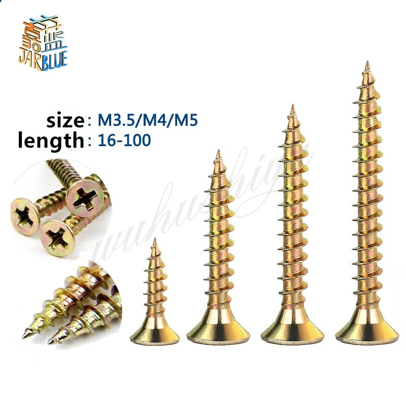 30 шт. крестообразные встраиваемые потайные фибровые ДСП винты m3.5 m4 m5 Желтое