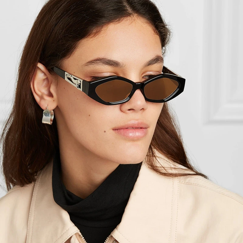 Солнцезащитные очки mimiyou в металлической оправе кошачий глаз с леопардовым