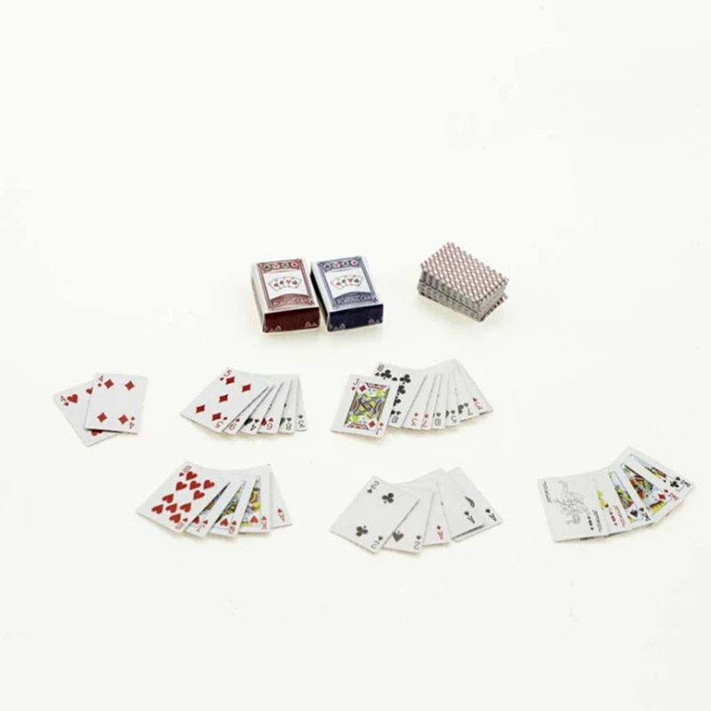 Новые милые миниатюрные Игры покер мини кукольный домик игральные карты