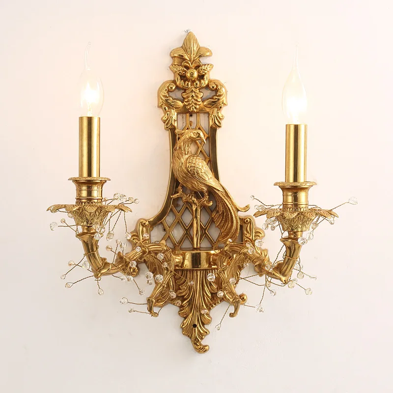 Французская настенная ретро лампа роскошный Европейский прикроватный