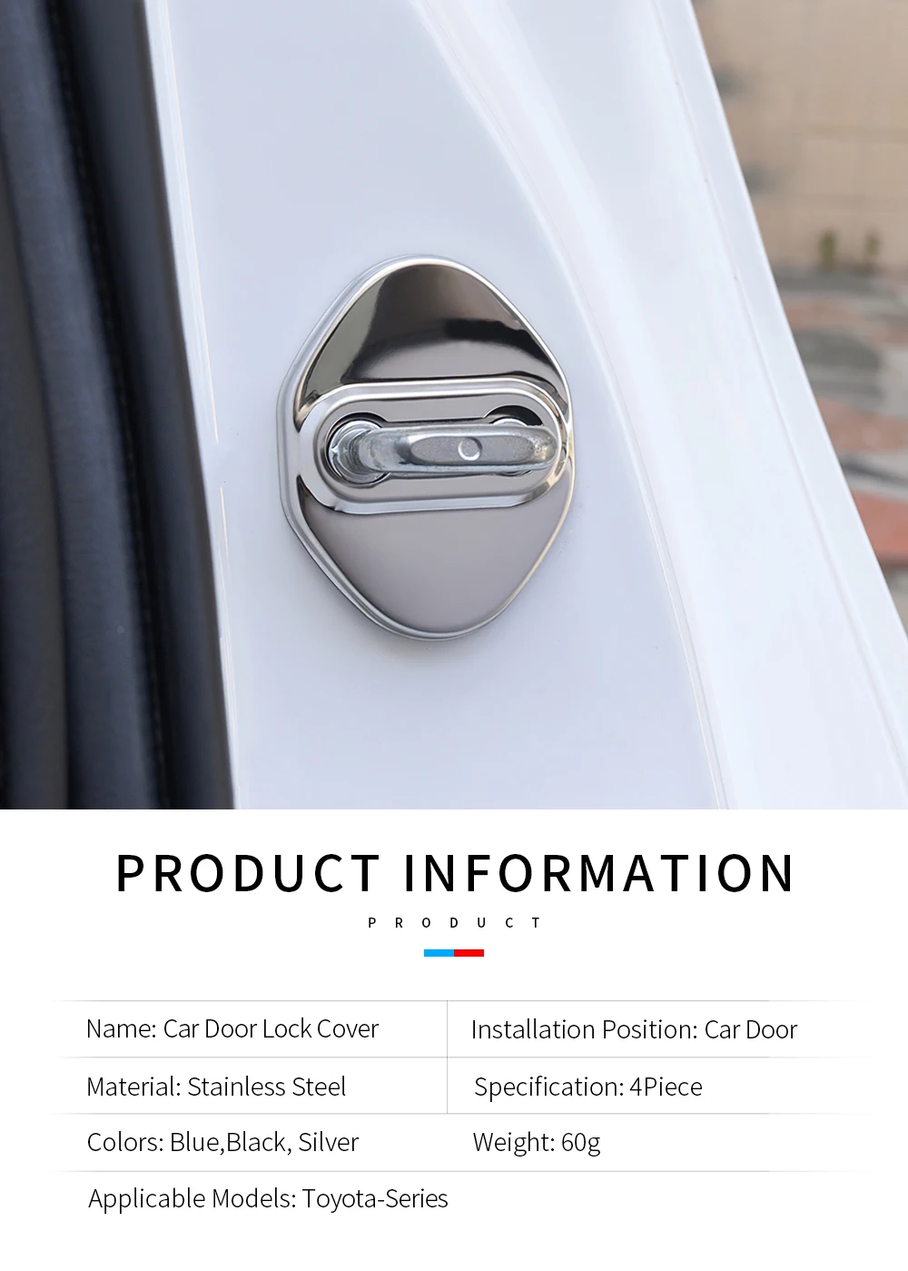 1 комплект 10 шт./набор Нержавеющая сталь крышка дверного замка автомобиля