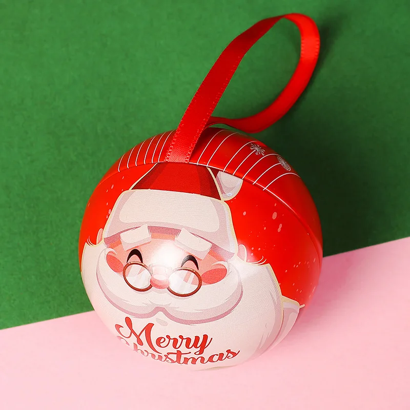 Рождественский шар Санта Клауса снеговика металлическая коробка для хранения