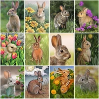 diy rabbit 5d diamond painting full square drill flower animal diamond embroidery cross stitch kits home decor wall art gift