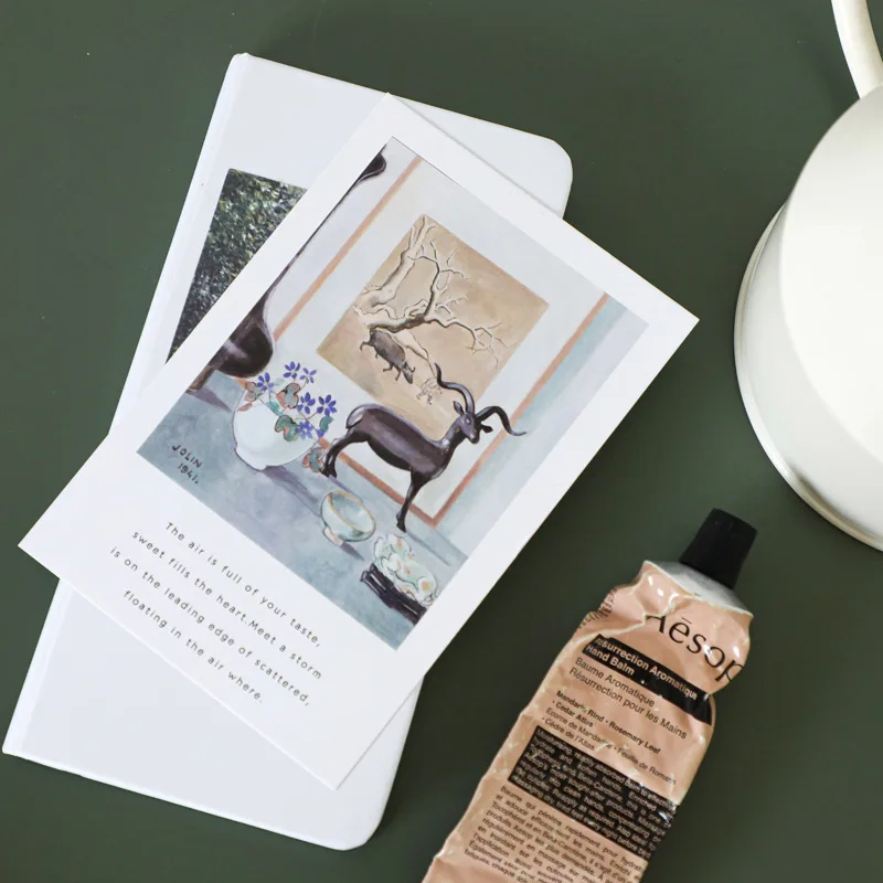 Ins Скандинавская Ретро картина маслом Декоративная открытка 5 листов простые