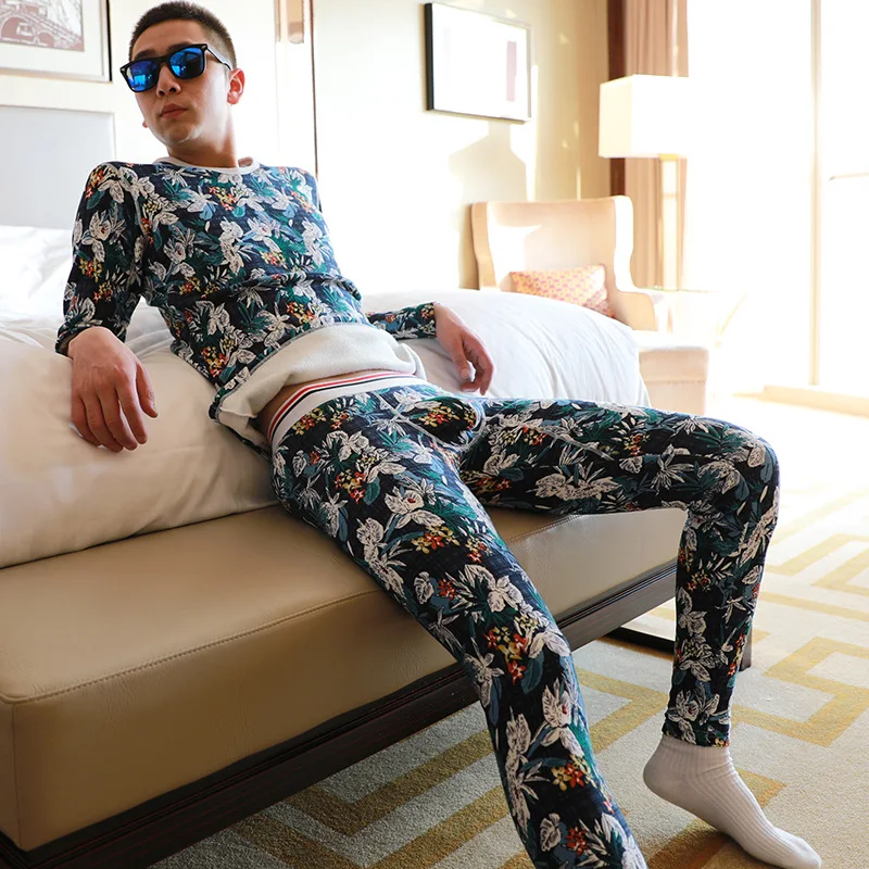 Новая модная мужская теплая зимняя длинная футболка рукав кальсоны хлопок