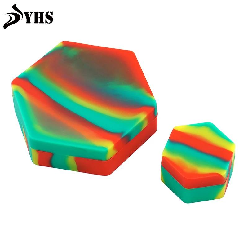 

2 Rasta Silicone Oil Storage Container 110 ml Large + Non Stick Hexagon Jar with Split 26 ml wax oil containers