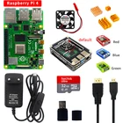 Raspberry Pi 4 Model B Kit 2 ГБ4 ГБ8 ГБ ОЗУ + кабель + акриловый чехол + SD-карта + ридер + источник питания 5 в 3 А для Raspberry Pi 4