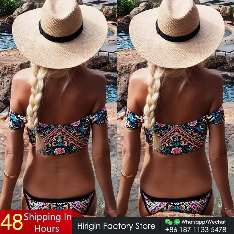 Hirigin Цветочные женские цельные купальники/комплект бикини с цветочным рисунком