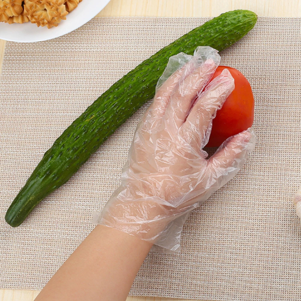 50/100 шт пищевые пластиковые перчатки одноразовые для ресторана кухни Барбекю