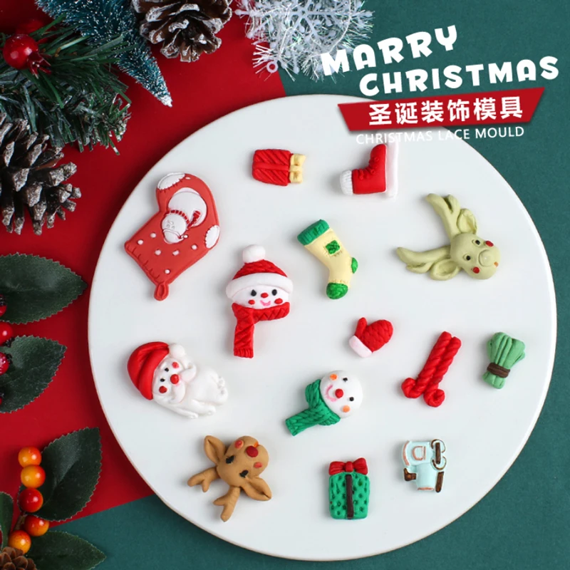 Силиконовая форма для рождественской серии Санта-Клаус помадка инструмент