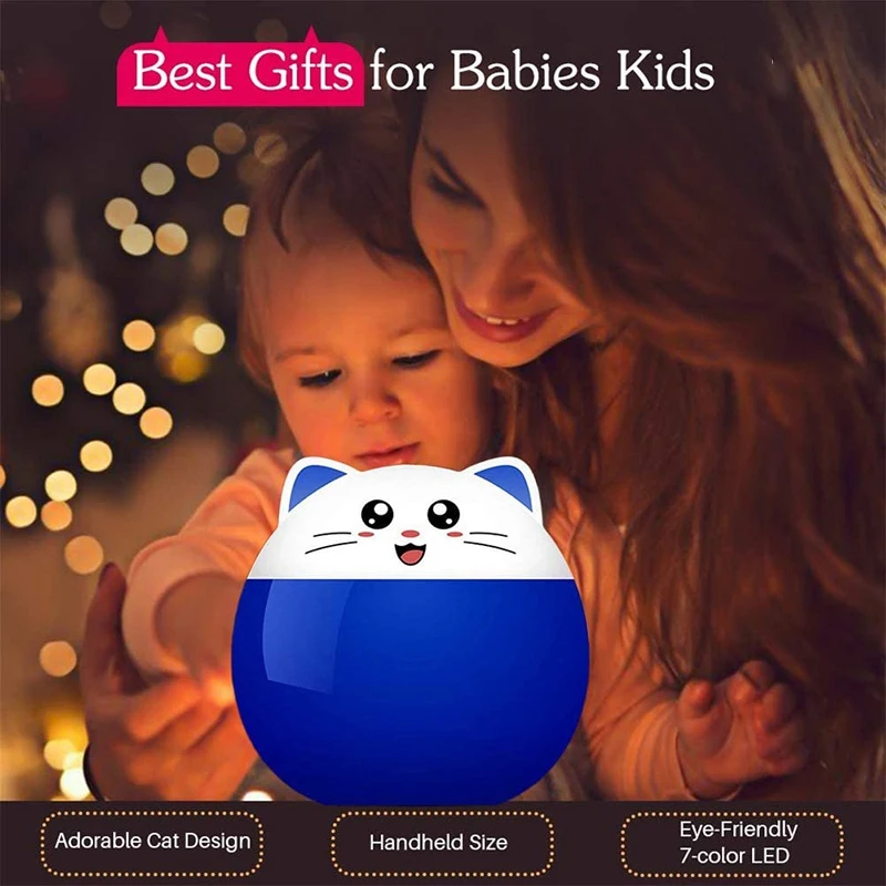 Детский ночной Светильник копилка силиконовая USB Перезаряжаемый/Пресс-контроль |