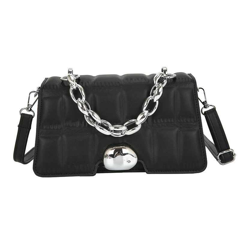 

Ladies Soft Leather Chain Crossbody Bags for Women 2021 Casual Concise Small Square Bag Ladies Shoulder Bags Summer Handbags