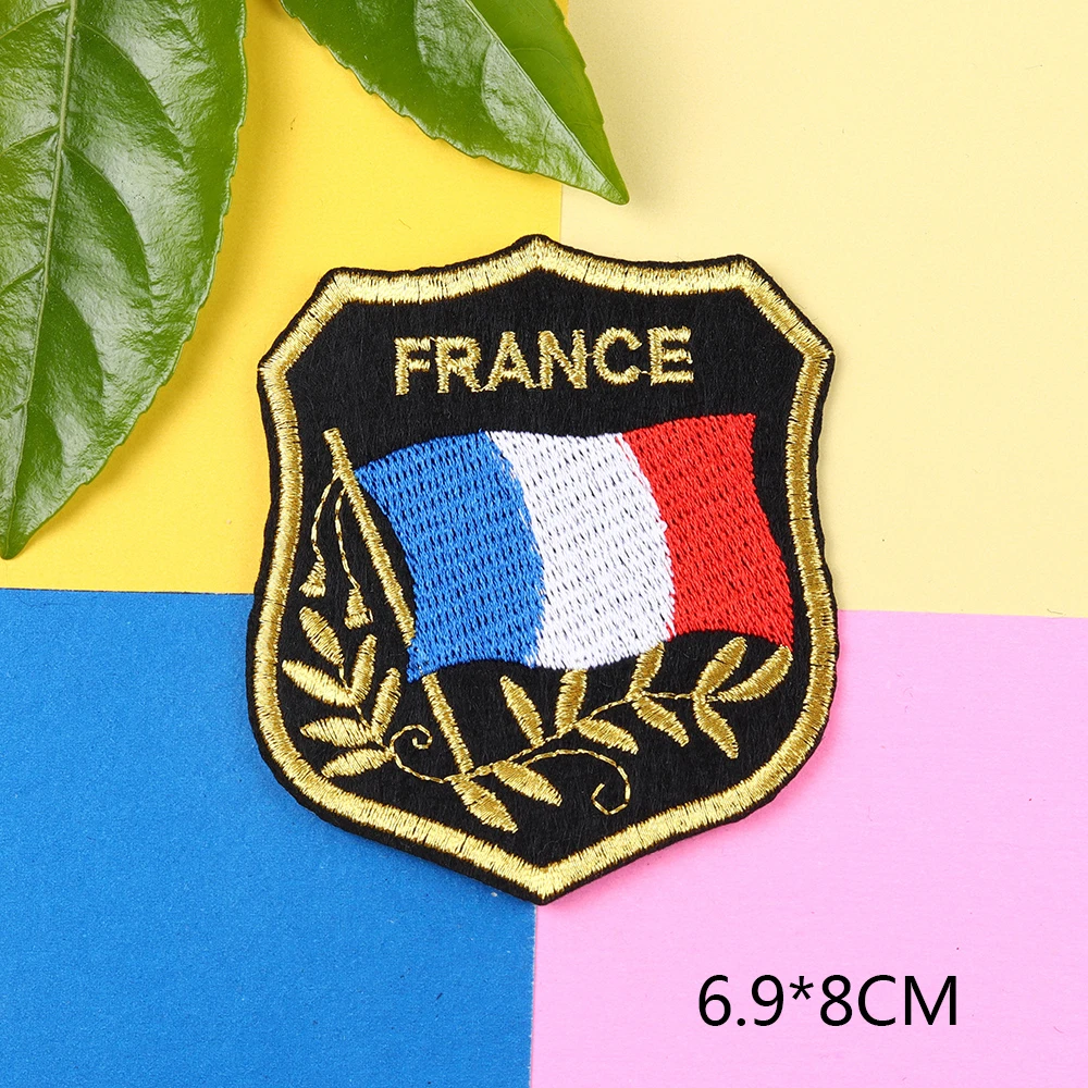 3D вышивальный знак мира Национальные флаги эмблема полосатая нашивка броня