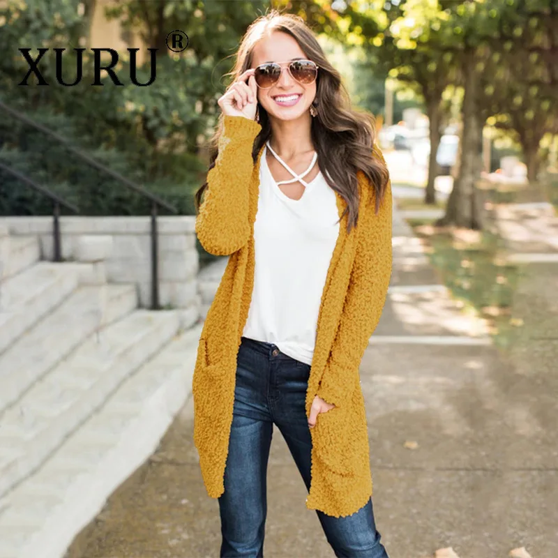 

XURU Europe and America Autumn and Winter Women's New Sweater Long-sleeved Thick Wool Knit Sweater Women