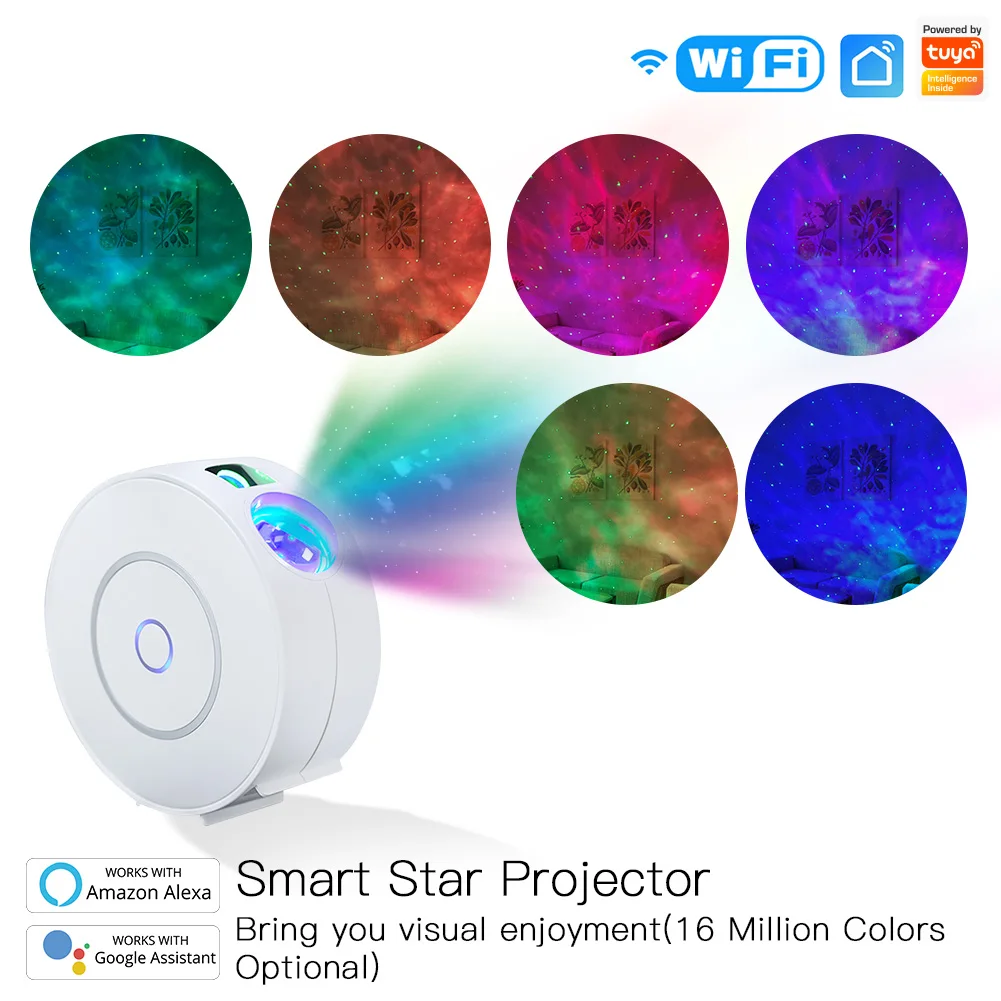 

Smart Star Projector WiFi Laser Starry Sky Waving Wireless Night Light Led Tuya APP Control For Alexa Google Home
